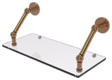 Prestige Skyline 18" Floating Glass Shelf, Brushed Bronze