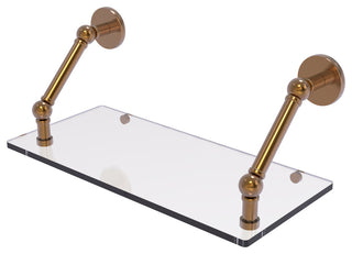 Prestige Skyline 18" Floating Glass Shelf, Brushed Bronze