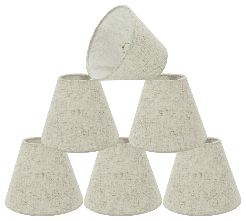 32039-6 Small Hardback Empire Chandelier Clip On Lamp Shade Off White 3"x6"x5"