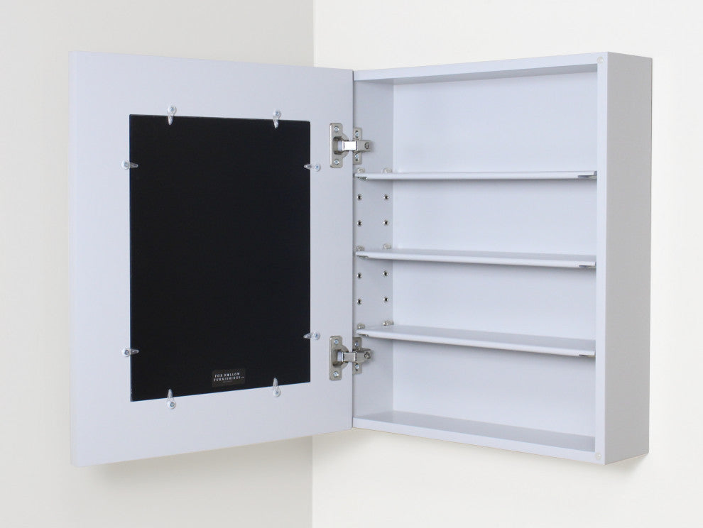 Wall Mount Mirrored Medicine Cabinet, Light Gray