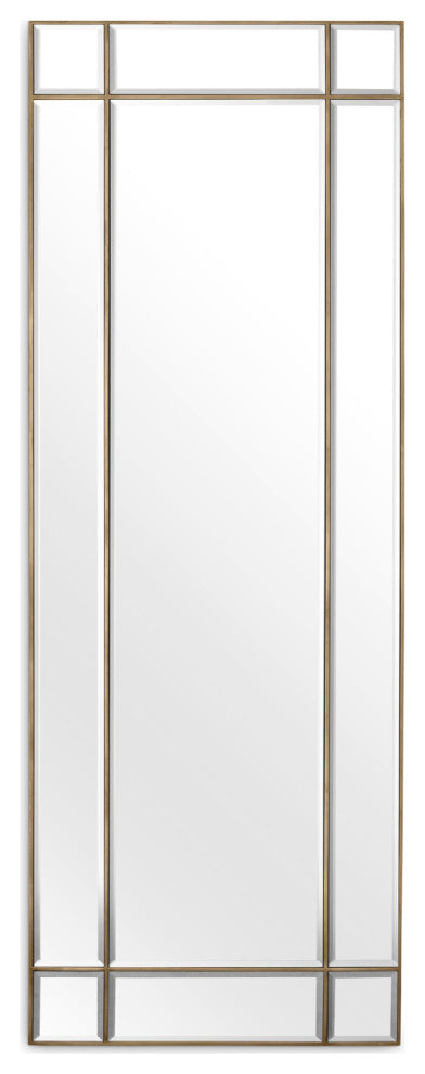 Vintage Brass Framed Bevelled Mirror, Eichholtz Beaumont