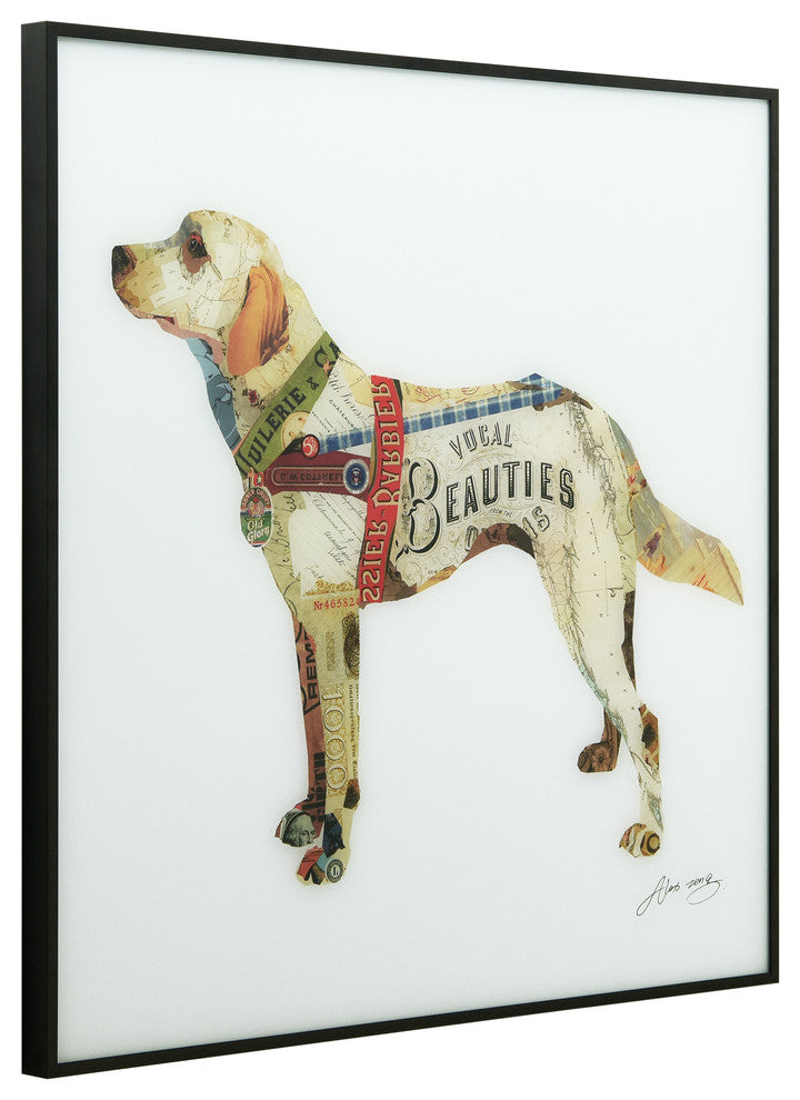 "Yellow Lab" Printed Wall Art Framed With Black Anodized Aluminum