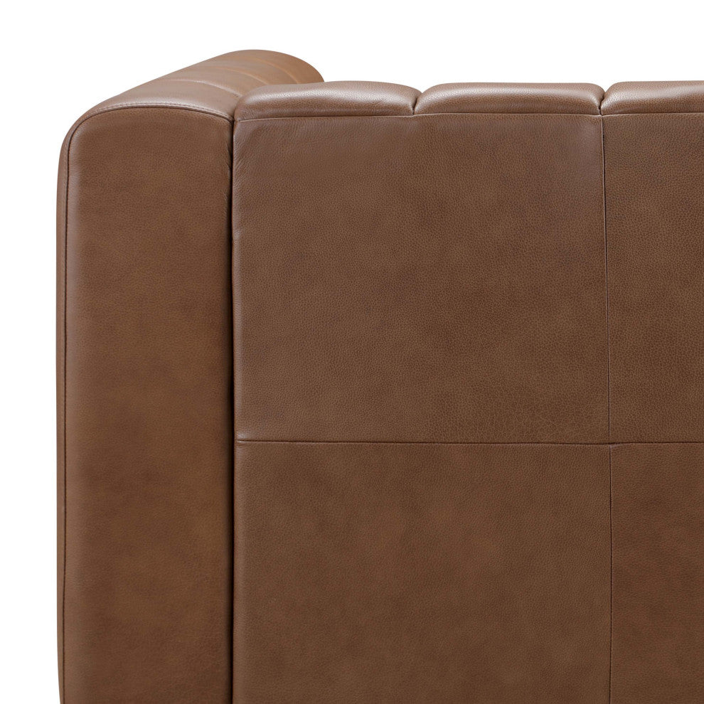 Lucas 100% Top Grain Leather Sofa, Camel