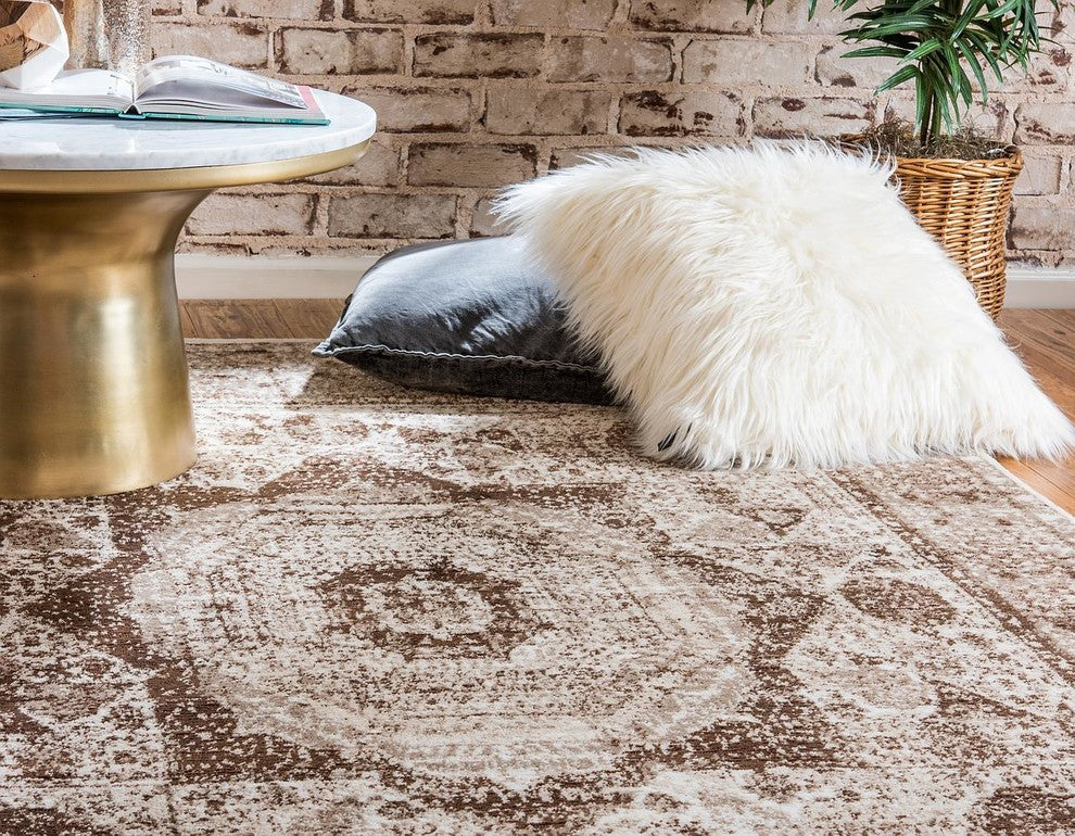 Unique Loom Dark Beige Lygos Imperial 2' 0 x 6' 0 Runner Rug