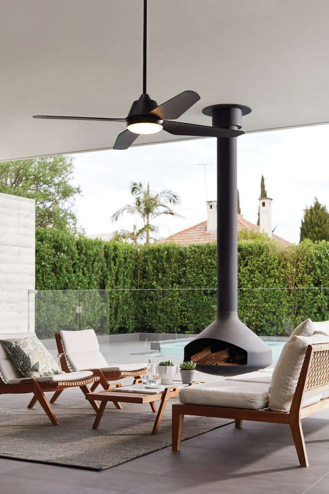Lucci Air Aria 132-cm LED Light with Remote Ceiling Fan, Black