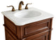 21" Single Bathroom Vanity, Teak, White and Brown Vein Marble Top