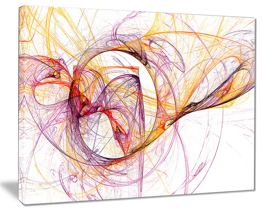 "Wisps of Smoke Orange Purple" Abstract Digital Art Canvas Print
