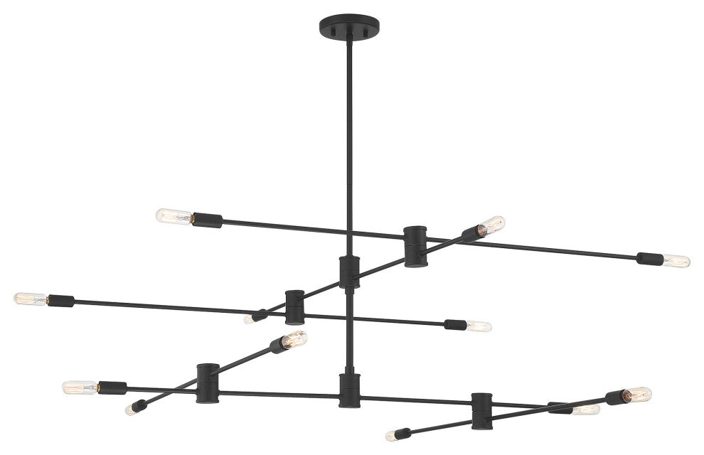 Lyrique 12-Light Chandelier, Matte Black
