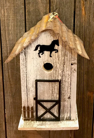 Summitville Stable Birdhouse, White