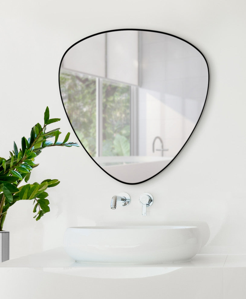 Rollo Framed Triangle Mirror, Black 24x24