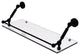 Dottingham 24" Floating Glass Shelf with Gallery Rail, Matte Black