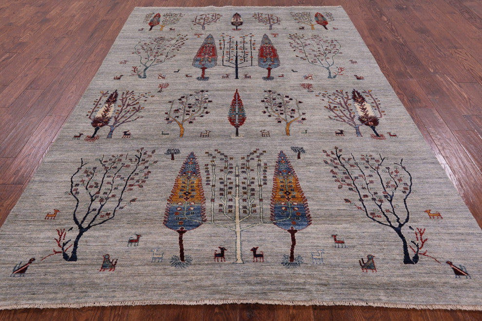 6' 5" X 9' 5" Tribal Persian Gabbeh Handmade Rug Q5269