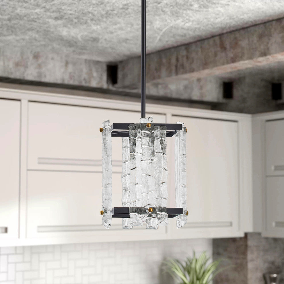 Farmhouse 4-Light Textured Glass Style Pendant Lighting Fixture