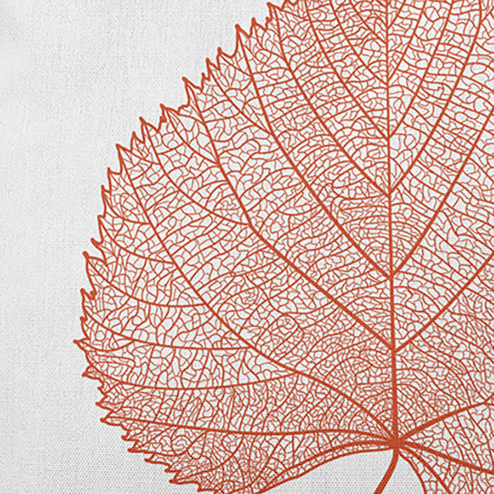 Leaf Study Indoor/Outdoor Throw Pillow, Harvest Orange, 20"x20"