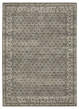 Callum Diamond Panel Grey/Beige Fringe Edge Rug 3'3" x 5'