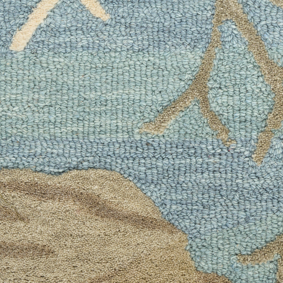 Nourison Waterside 7'9" x 9'9" Blue Coastal, Nautical and Beach Indoor Rug