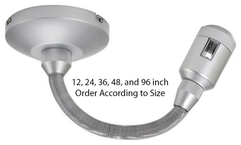 Flexrail Single Circuit 12" Surface Mount Flexible Power Feed, Platinum