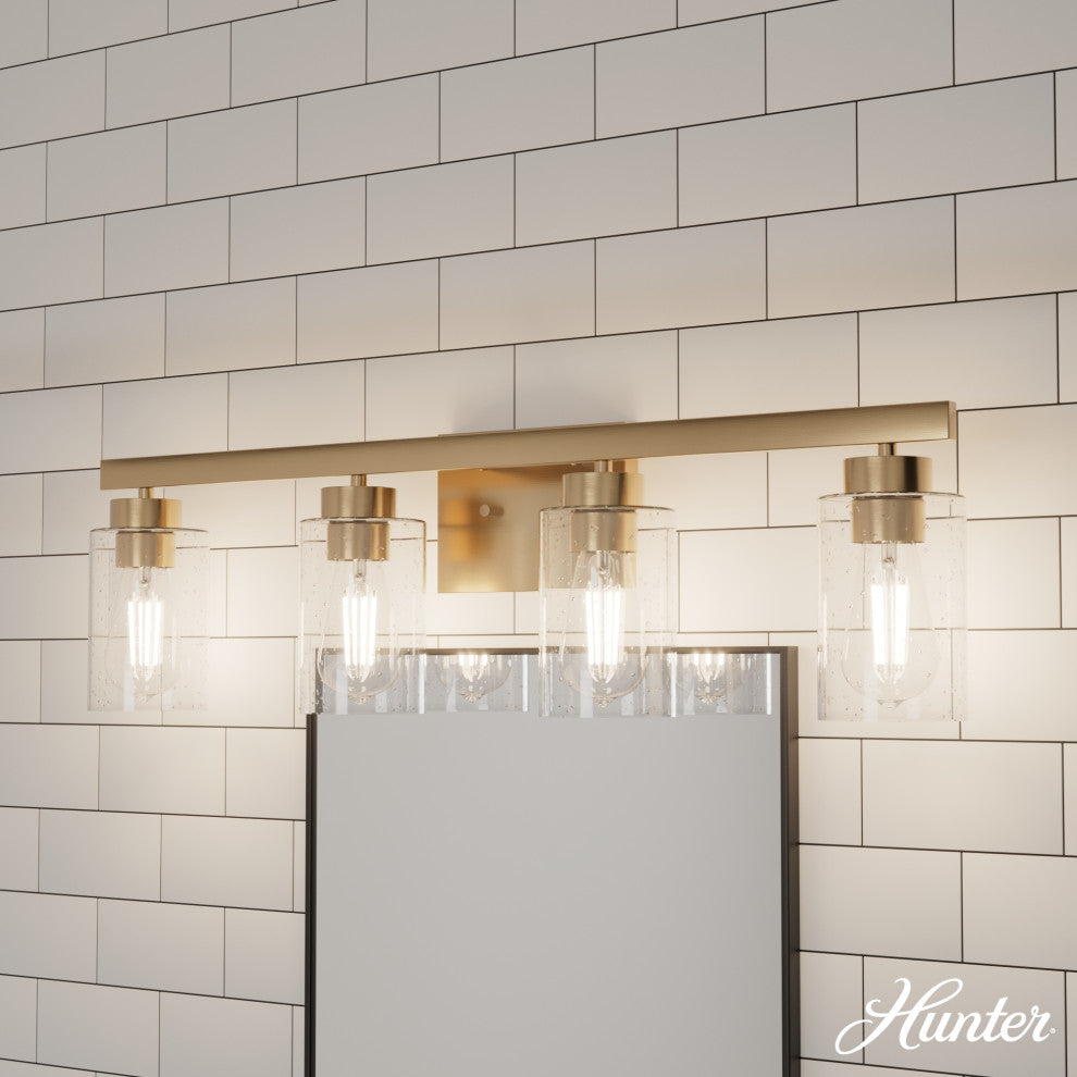 Hartland Alturas Gold With Seeded Glass 4 Light Vanity Wall