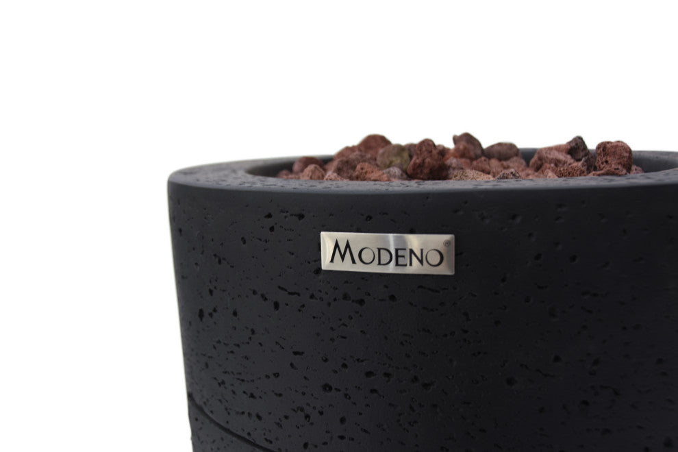 Lava Tube Black Concrete 28" Tall Fire Column by Modeno