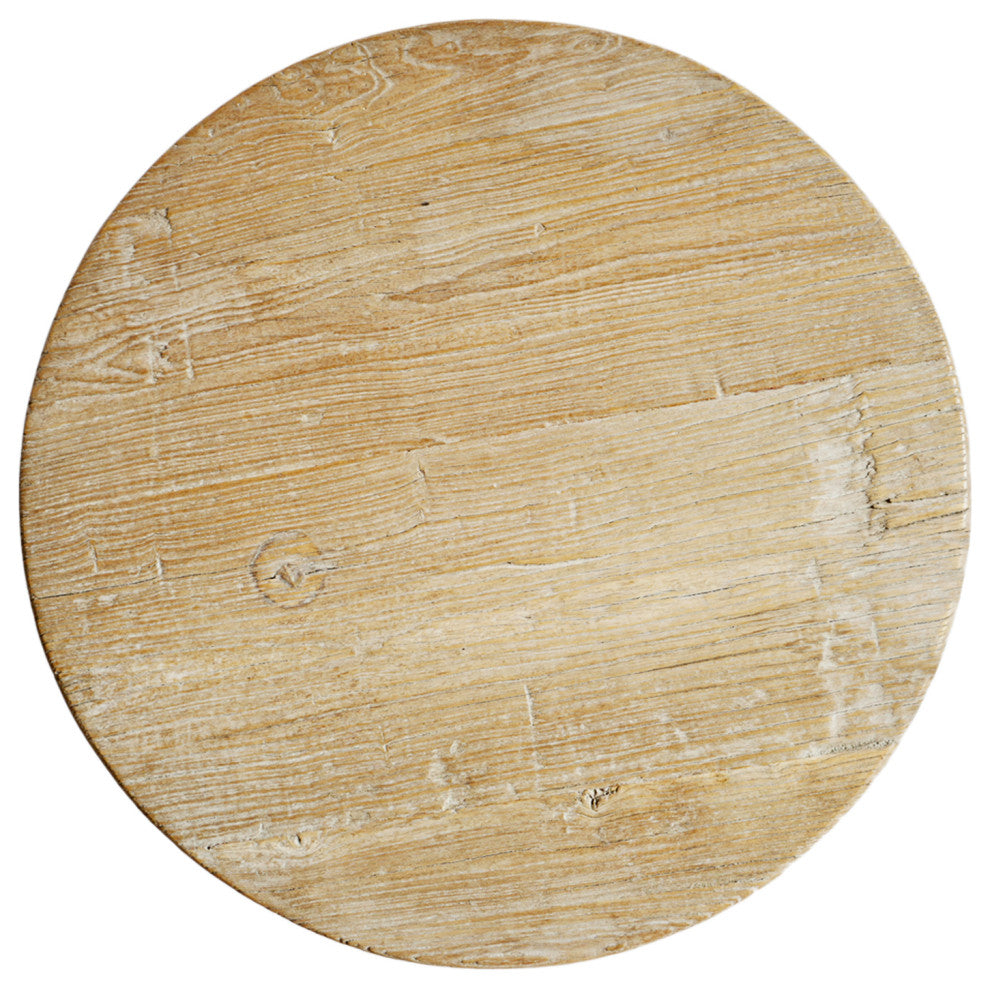 Round Elm & Iron Bistro Counter Table