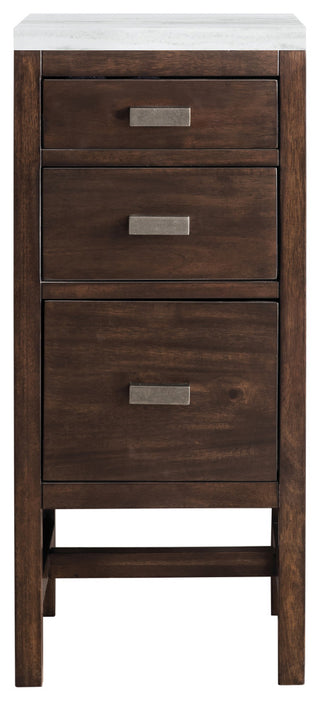 Addison 15"  Base Cabinet, Mid Century Acacia, 3CM Arctic Fall Solid Surface Top