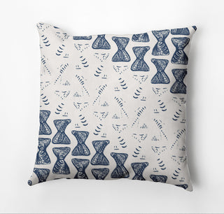 Bongo Drumline Rug Pillow, Blue, 18"x18"