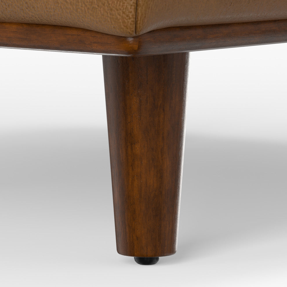 Morrison Large Rectangular Ottoman, Caramel Brown, 49"