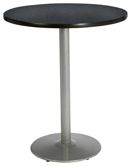 KFI Graphite Nebula 42in Breakroom Table - Round Silver Base Graphite (Charcoal)