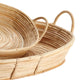 Set of 2 Oval Cane Rattan Basket Trays with Handles 24 in Serving Coastal Boho