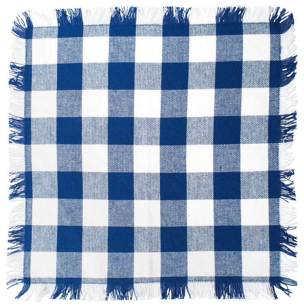 DII Assorted Navy Heavyweight Fringed Dishcloth, Set of 6