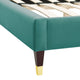 Platform Bed Frame, King Size, Teal Blue, Velvet, Modern, Bedroom Guest Suite