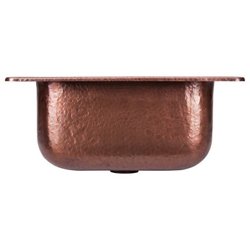 Angelico Copper 15" Single Bowl Drop-In Kitchen Sink