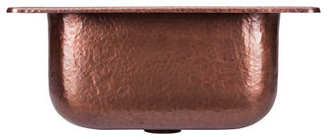 Angelico Copper 15" Single Bowl Drop-In Kitchen Sink