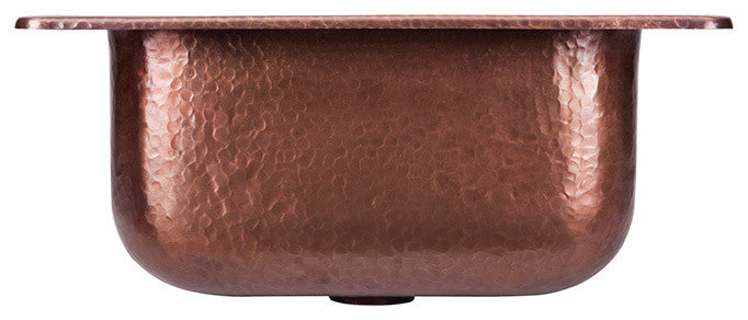 Angelico Copper 15" Single Bowl Drop-In Kitchen Sink