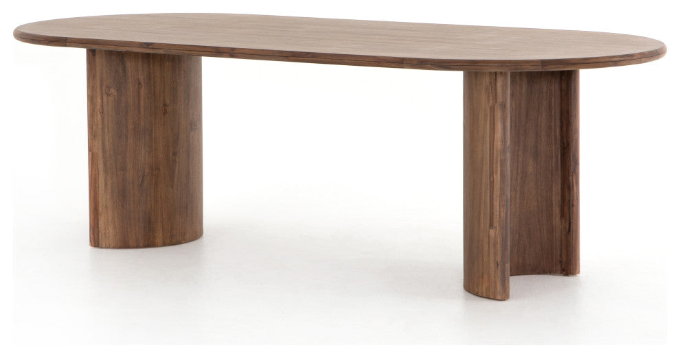 Paden Dining Table, Seasoned Brown Acacia Solid