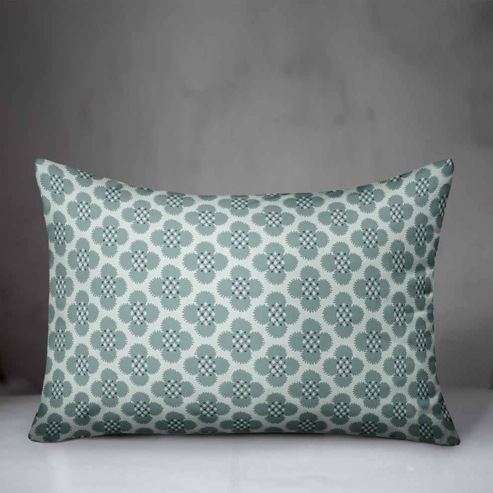 Blue Floral Pattern Throw Pillow
