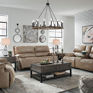 16-Light Octagonal Chandelier, California Walnut/Classic Black