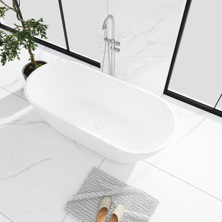 Acrylic Freestanding Soaking Bathtub in White, 60"28"