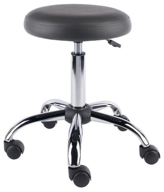 Clyde Adjustable Cushion Seat Swivel Stool, Charcoal and Chrome