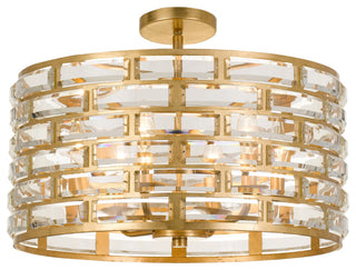 Crystorama MER-4866-GA_CEILING, 6-Light Ceiling Mount, Antique Gold