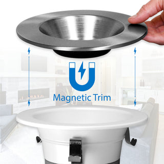 DLR(v6) Recessed LED Downlight, Nickel, Selectable Cct, 1 Pack