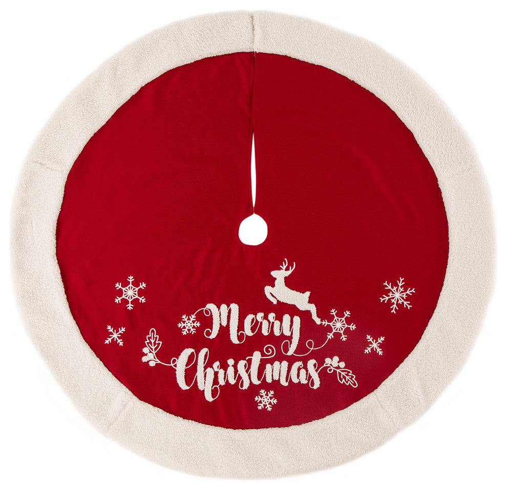 48" Fabric "Merry Christmas" Tree Skirt