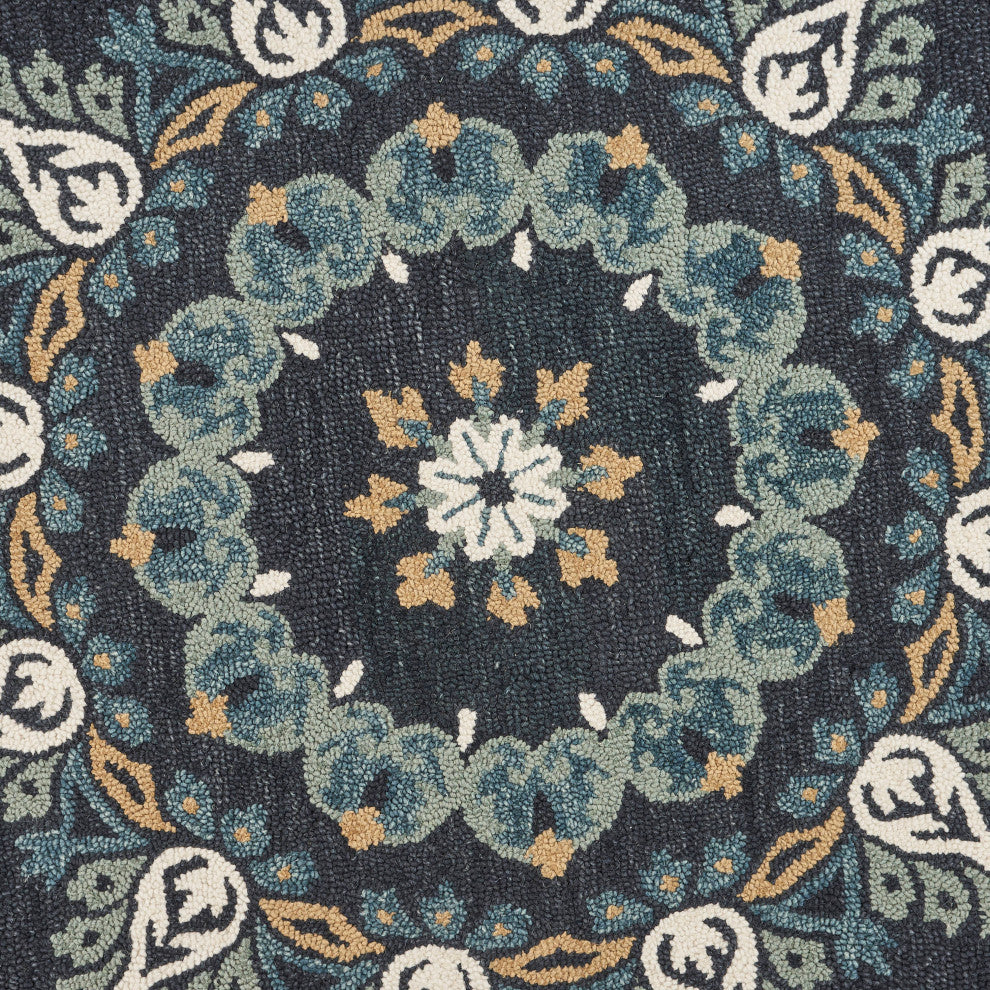 Charcoal Paradise Area Rug, 4' Round