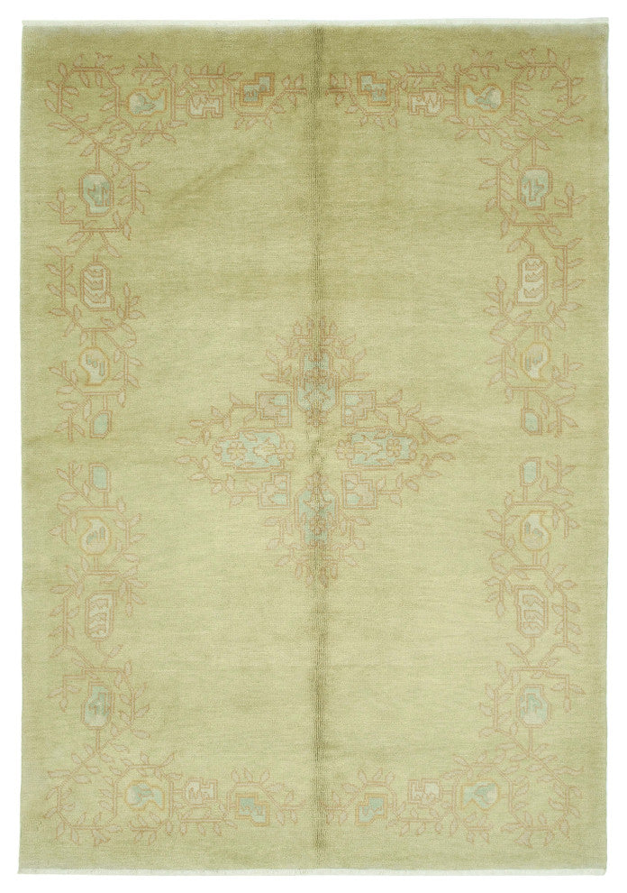 Rug N Carpet - Handmade Oriental 6' 0" x 9' 0" One-of-a-Kind Oushak Area Rug