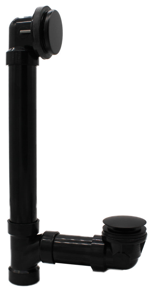Illusionary Overflow 12" & 4" Sch. 40 ABS Bath Waste and Overflow with Tip, Matte Black