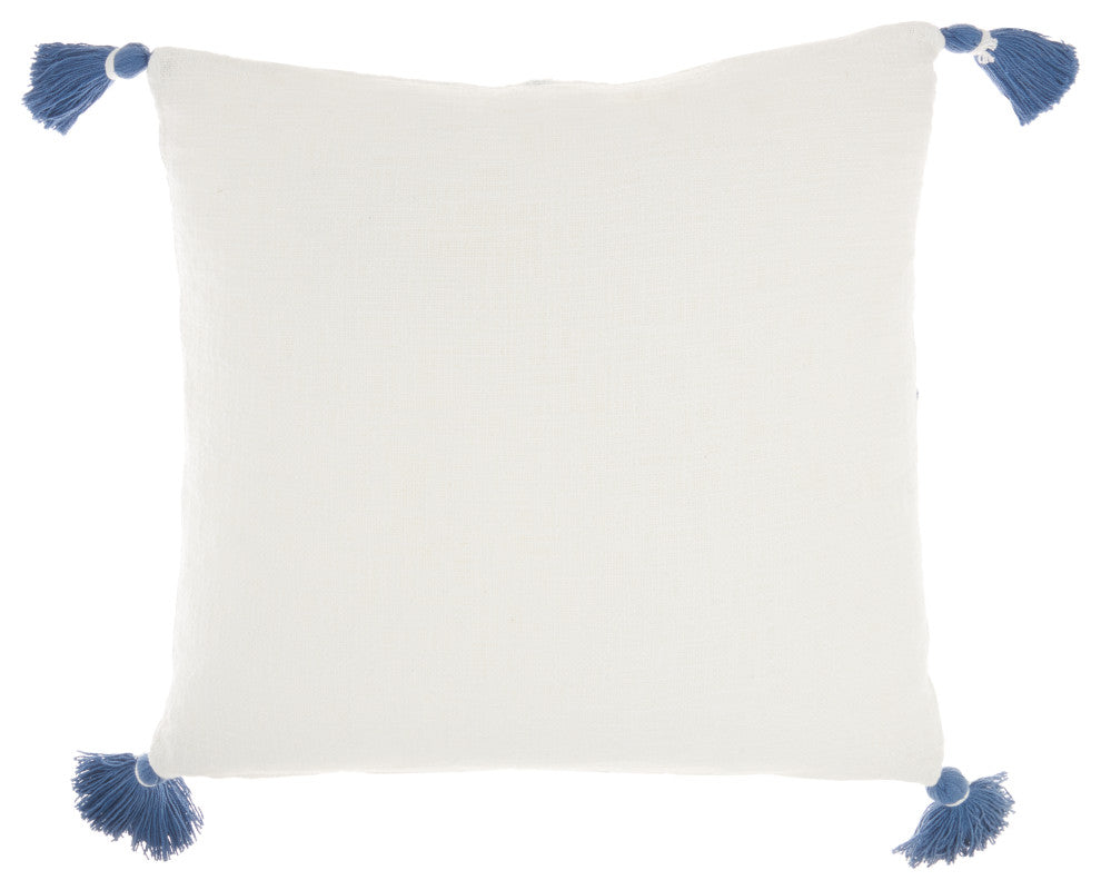 Mina Victory SH038 Throw Pillow, Blue, 20"X20"