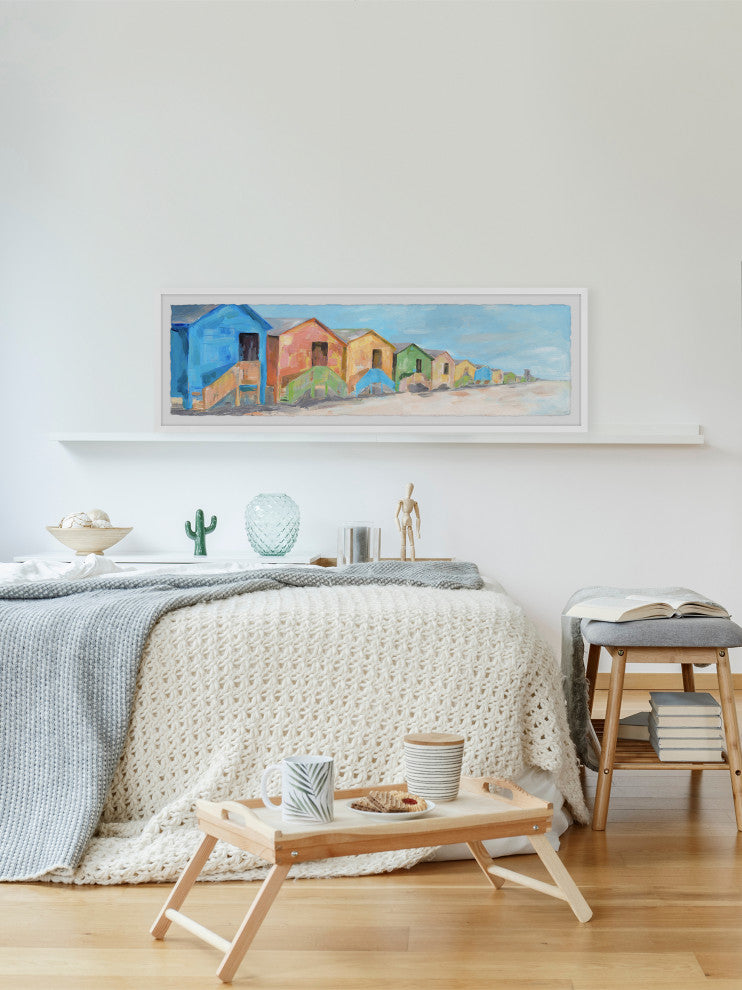 "Beach House Time" Framed Painting Print, 30x10