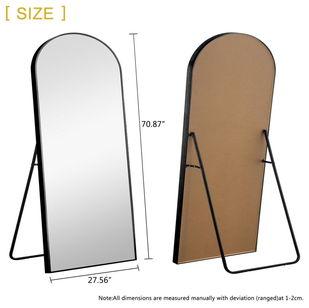 Petite Black Arched Standing Mirror