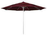 11' Fiberglass Umbrella Silver Anodized, Burgundy, 11'