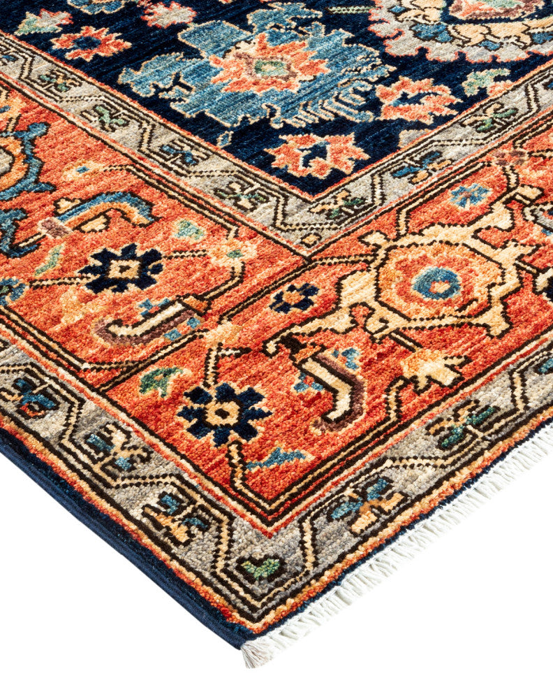 Serapi, One-of-a-Kind Hand-Knotted Runner Rug  - Blue, 6'5"x9'2"